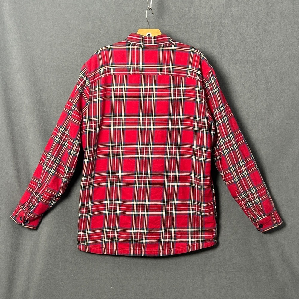 Vintage L.L. Bean Quilted Flannel Shirt Jacket Mens Large Tall Plaid Outdoor - Picture 2 of 7